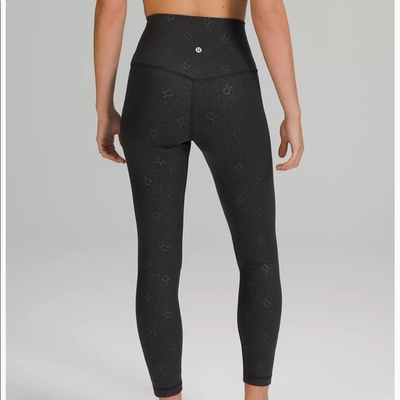 LULULEMON ALIGN PANT 25” YOGO EMBOSS BLK/BLK - Picture 3 of 5